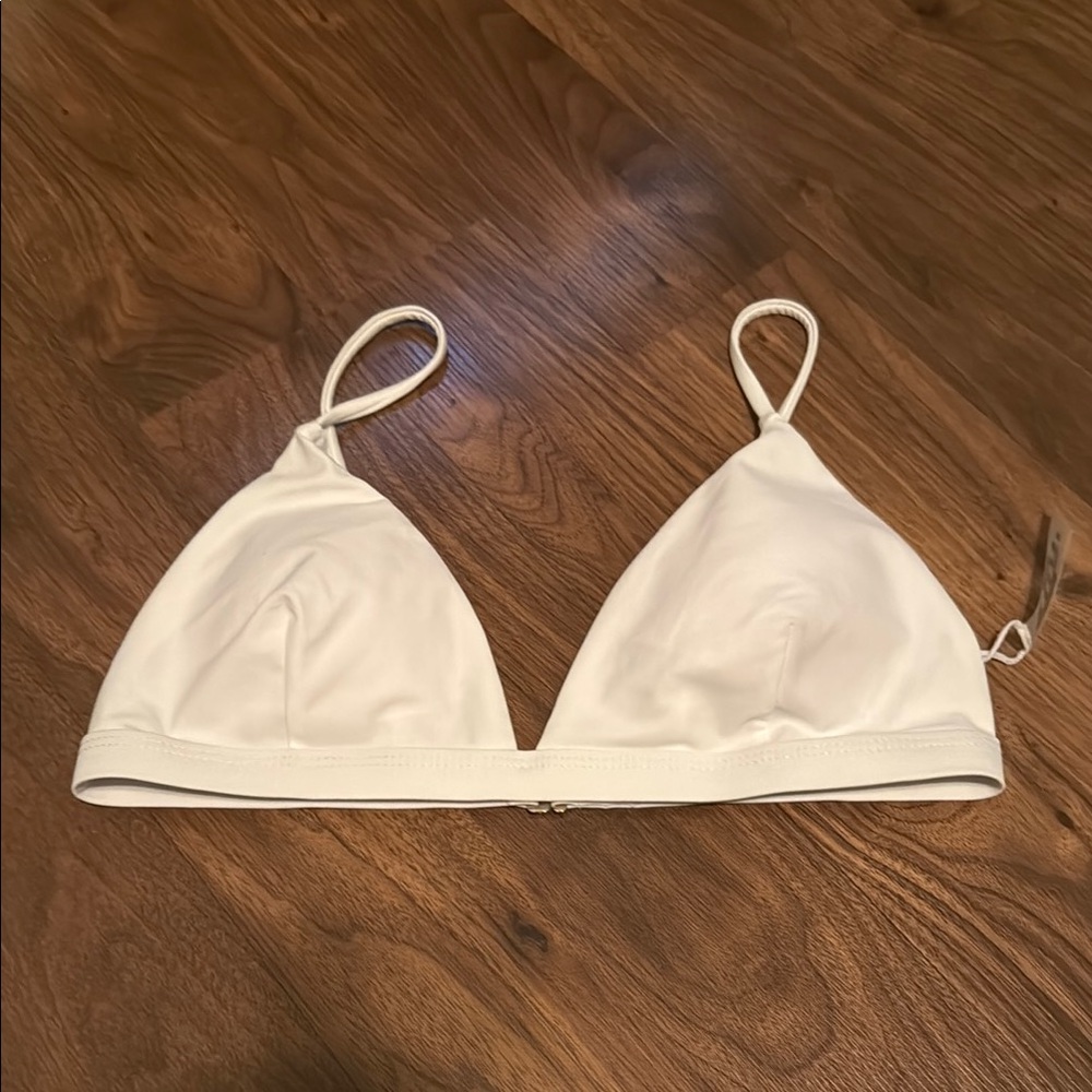 Zara White Triangle Bikini Top